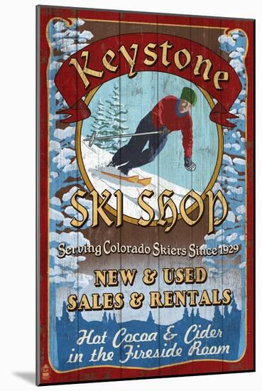 Keystone, Colorado - Ski Shop Vintage Sign-Lantern Press-Mounted Art Print