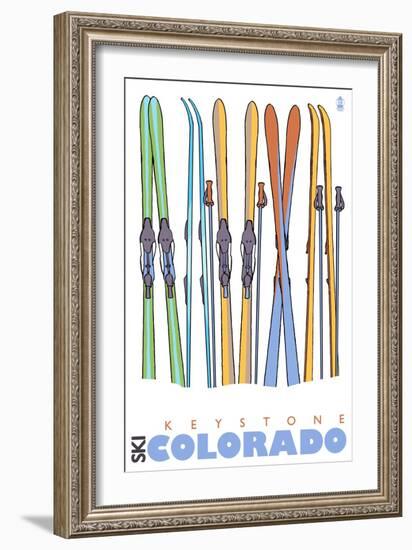 Keystone, Colorado, Skis in the Snow-Lantern Press-Framed Art Print