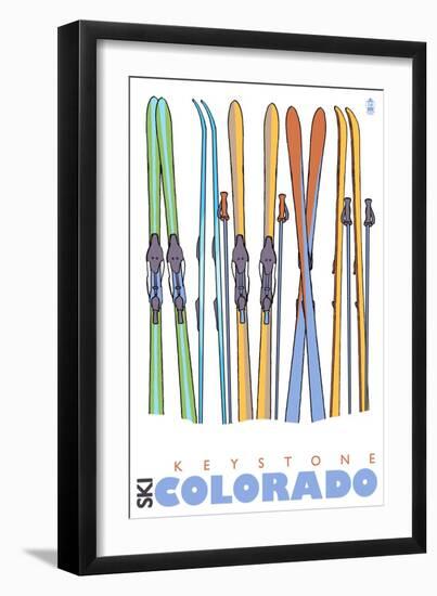 Keystone, Colorado, Skis in the Snow-Lantern Press-Framed Art Print