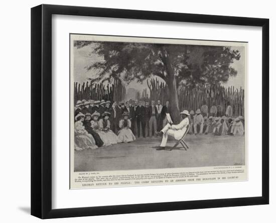 Khama's Return to His People, the Chief Replying to an Address from the Europeans in His Country-Joseph Nash-Framed Giclee Print