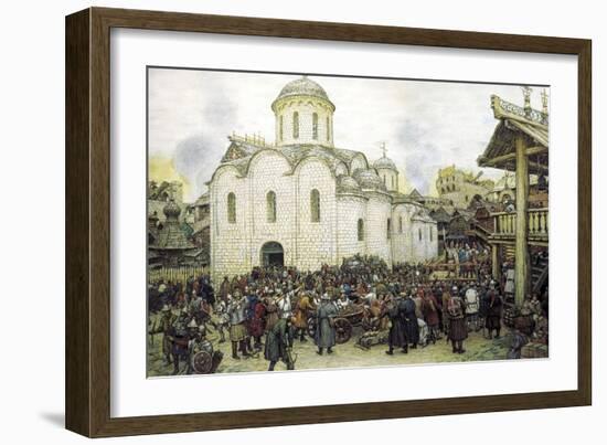 Khan Tokhtamysh's Invasion of Moscow in 1382, 1918-Apollinary Vasnetsov-Framed Giclee Print