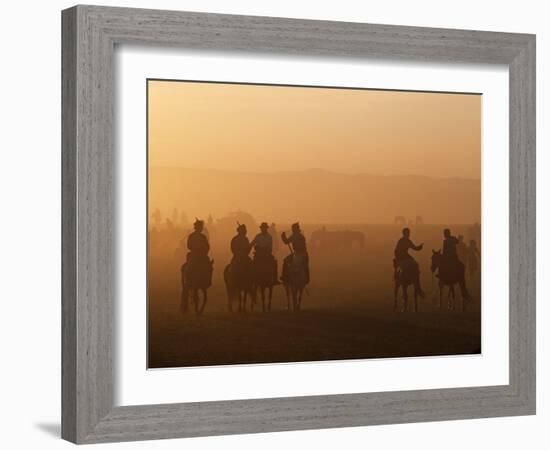 Khentii Province, Delgerhaan, Horse Herders Gather for a Festival in Delgerhaan, Mongolia-Paul Harris-Framed Photographic Print