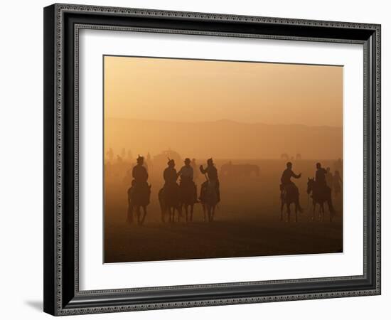 Khentii Province, Delgerhaan, Horse Herders Gather for a Festival in Delgerhaan, Mongolia-Paul Harris-Framed Photographic Print