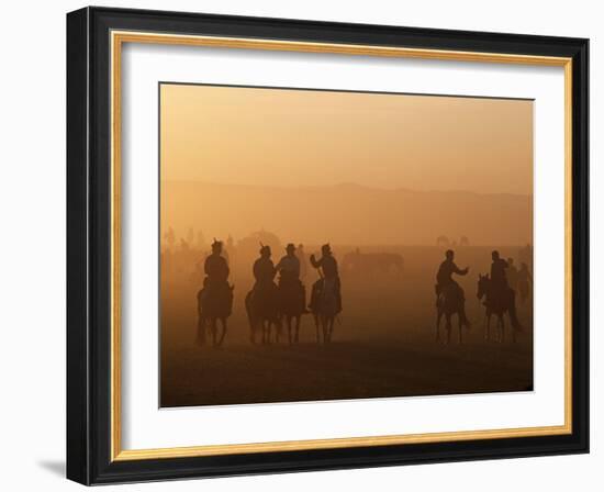 Khentii Province, Delgerhaan, Horse Herders Gather for a Festival in Delgerhaan, Mongolia-Paul Harris-Framed Photographic Print