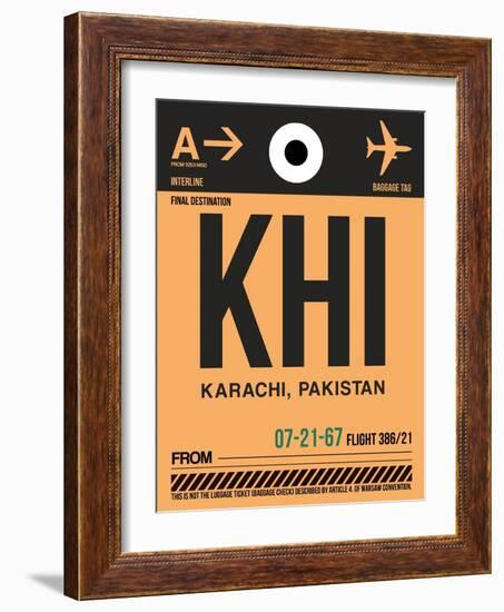 KHI Karachi Luggage Tag I-NaxArt-Framed Art Print