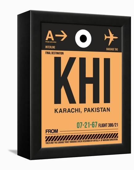 KHI Karachi Luggage Tag I-NaxArt-Framed Stretched Canvas