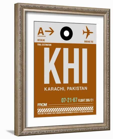 KHI Karachi Luggage Tag II-NaxArt-Framed Art Print