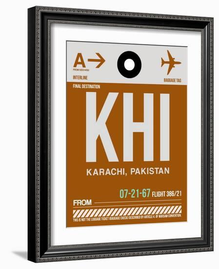 KHI Karachi Luggage Tag II-NaxArt-Framed Art Print