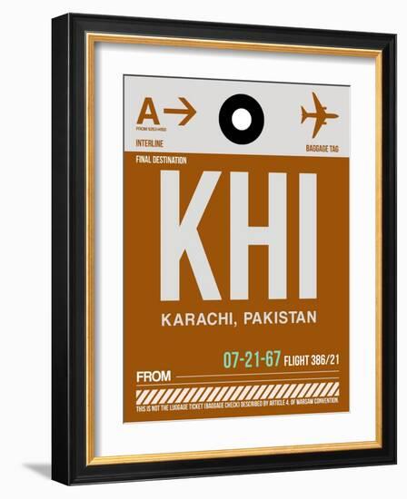 KHI Karachi Luggage Tag II-NaxArt-Framed Art Print