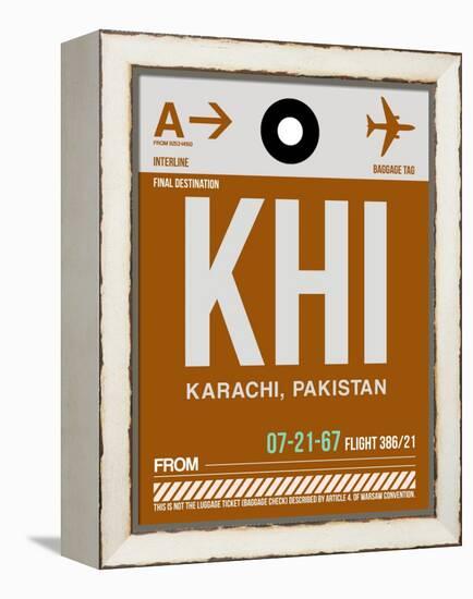 KHI Karachi Luggage Tag II-NaxArt-Framed Stretched Canvas