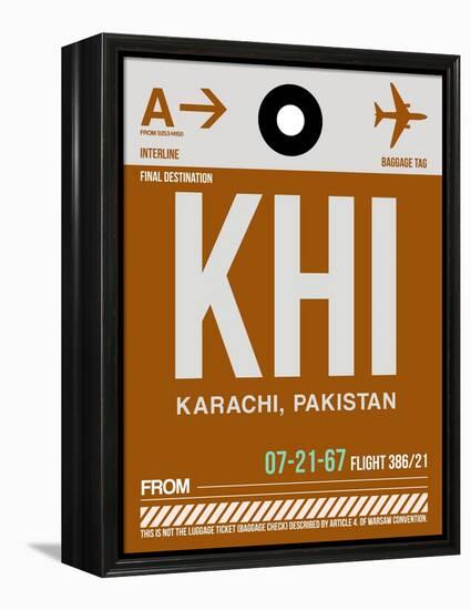 KHI Karachi Luggage Tag II-NaxArt-Framed Stretched Canvas