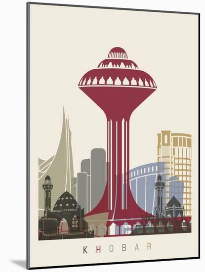 Khobar Skyline Poster-paulrommer-Mounted Art Print