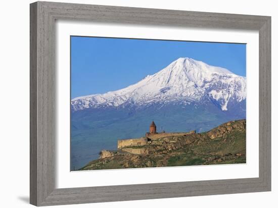 Khor Virap Monastery, 17th Century, Near Artashat, with Mount Ararat in Background, Armenia-null-Framed Photographic Print