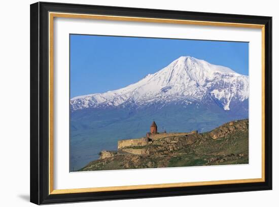 Khor Virap Monastery, 17th Century, Near Artashat, with Mount Ararat in Background, Armenia-null-Framed Photographic Print