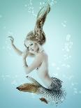 Mermaid Beautiful Magic Underwater Mythology Being Original Photo Compilation-khorzhevska-Framed Art Print