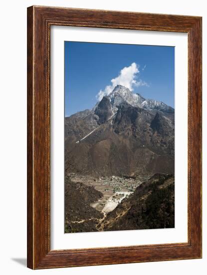 Khumjung village in the Khumbu (Everest) Region, Nepal, Himalayas, Asia-Alex Treadway-Framed Photographic Print