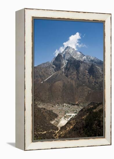 Khumjung village in the Khumbu (Everest) Region, Nepal, Himalayas, Asia-Alex Treadway-Framed Premier Image Canvas