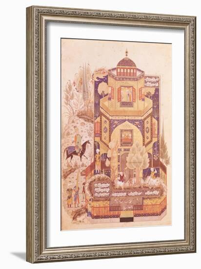 Khusrau in Front of the Palace of Shirin, from "Khusrau and Shirin" by Elyas Nezami 1504--Framed Giclee Print