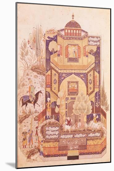 Khusrau in Front of the Palace of Shirin, from "Khusrau and Shirin" by Elyas Nezami 1504-null-Mounted Giclee Print
