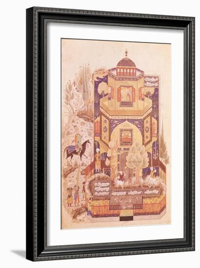 Khusrau in Front of the Palace of Shirin, from "Khusrau and Shirin" by Elyas Nezami 1504-null-Framed Giclee Print