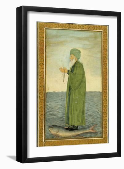 Khwaja Khizr Khan Riding on the Back of a Fish, India-null-Framed Giclee Print