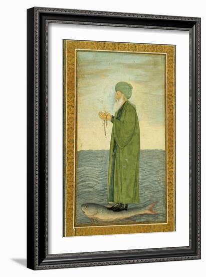 Khwaja Khizr Khan Riding on the Back of a Fish, India-null-Framed Giclee Print