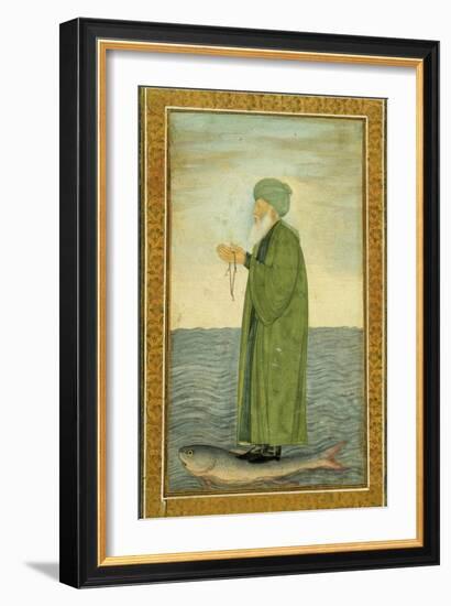 Khwaja Khizr Khan Riding on the Back of a Fish, India-null-Framed Giclee Print