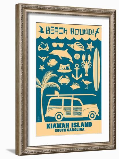 Kiawah Island, South Carolina (#3) - Coastal Icons-Lantern Press-Framed Art Print