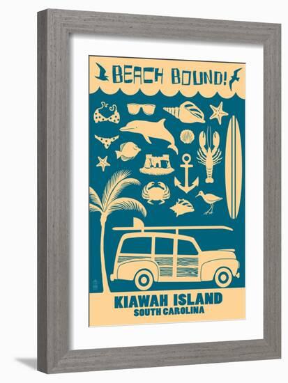 Kiawah Island, South Carolina (#3) - Coastal Icons-Lantern Press-Framed Art Print