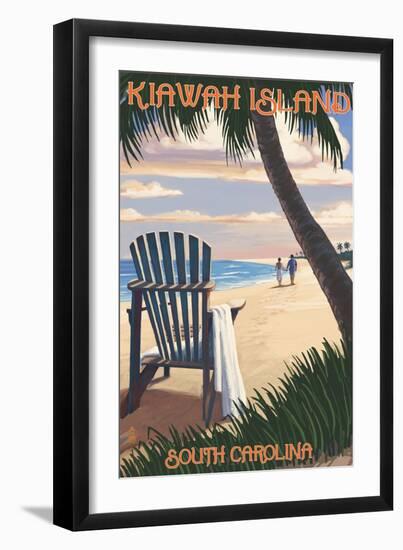 Kiawah Island, South Carolina - Adirondack and Palms-Lantern Press-Framed Art Print