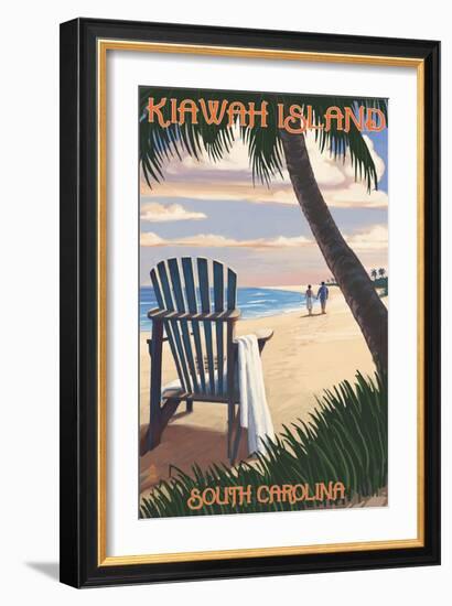 Kiawah Island, South Carolina - Adirondack and Palms-Lantern Press-Framed Art Print