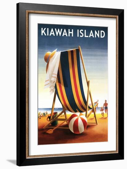 Kiawah Island, South Carolina - Beach Chair and Ball-Lantern Press-Framed Art Print