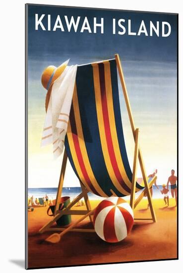 Kiawah Island, South Carolina - Beach Chair and Ball-Lantern Press-Mounted Art Print