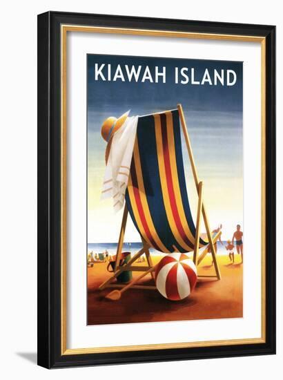 Kiawah Island, South Carolina - Beach Chair and Ball-Lantern Press-Framed Art Print