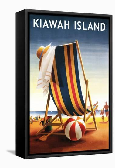 Kiawah Island, South Carolina - Beach Chair and Ball-Lantern Press-Framed Stretched Canvas