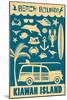 Kiawah Island, South Carolina - Coastal Icons-Lantern Press-Mounted Art Print