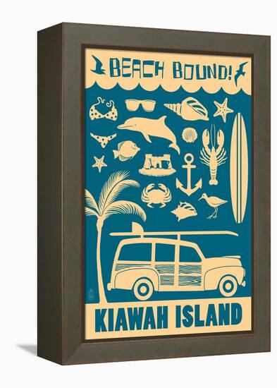 Kiawah Island, South Carolina - Coastal Icons-Lantern Press-Framed Stretched Canvas