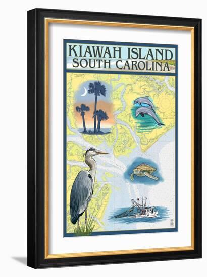 Kiawah Island, South Carolina - Nautical Chart-Lantern Press-Framed Art Print