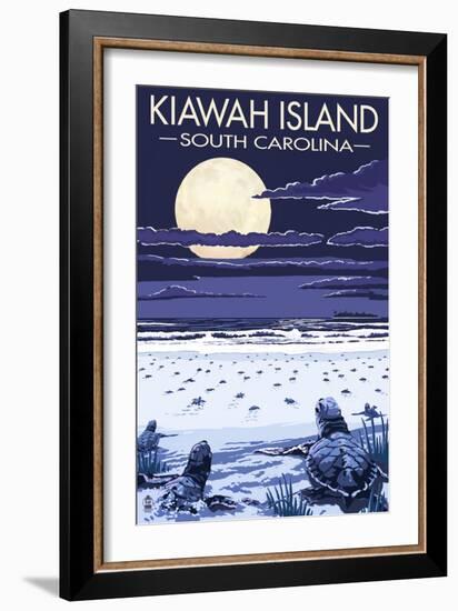 Kiawah Island, South Carolina - Sea Turtles Hatching-Lantern Press-Framed Premium Giclee Print