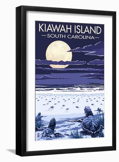 Kiawah Island, South Carolina - Sea Turtles Hatching-Lantern Press-Framed Premium Giclee Print