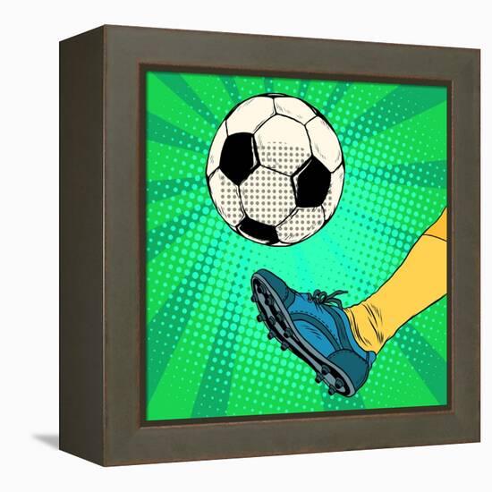 Kick a Soccer Ball-Valeriy Kachaev-Framed Stretched Canvas