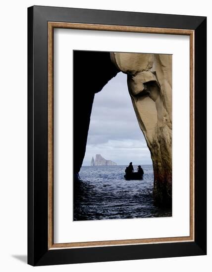 Kicker Rock Seen Through a Cave from San Cristobal, Galapagos, Ecuador-Cindy Miller Hopkins-Framed Photographic Print