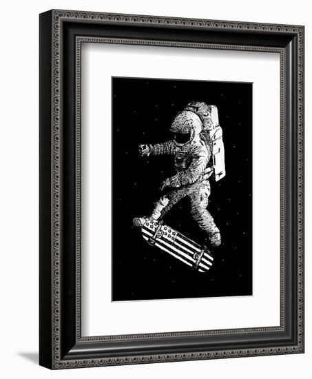 Kickflip in Space-Robert Farkas-Framed Art Print