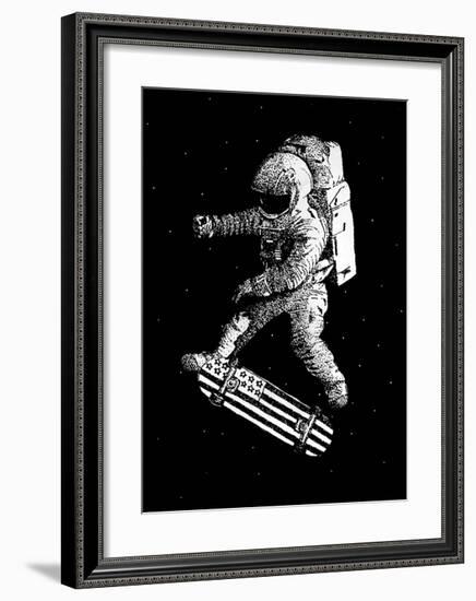 Kickflip in Space-Robert Farkas-Framed Art Print