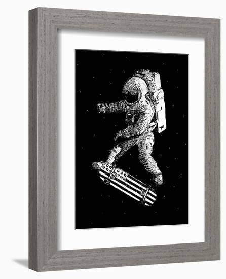 Kickflip in Space-Robert Farkas-Framed Art Print