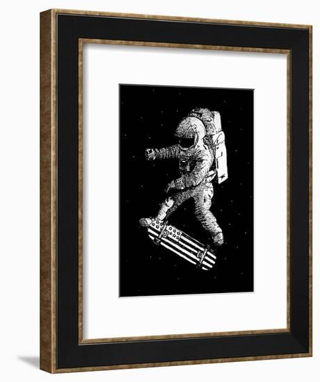 Kickflip in Space-Robert Farkas-Framed Art Print