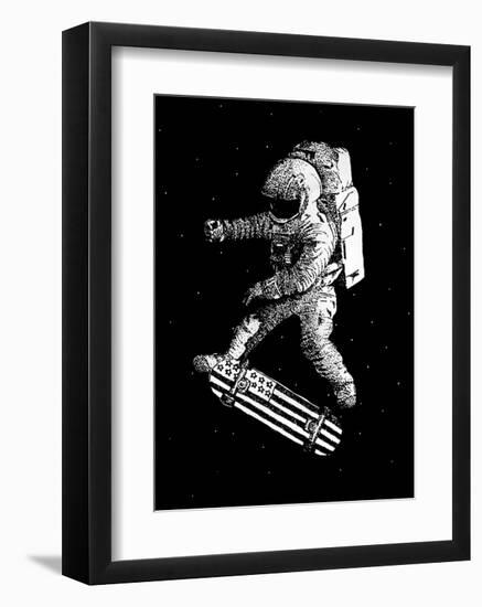 Kickflip in Space-Robert Farkas-Framed Art Print