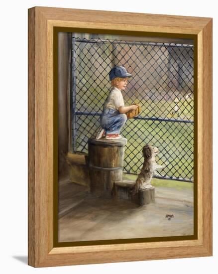 Kid with Baseball-Dianne Dengel-Framed Premier Image Canvas