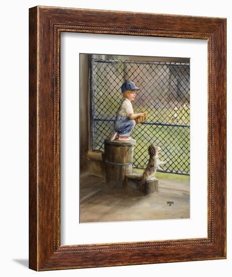 Kid with Baseball-Dianne Dengel-Framed Giclee Print