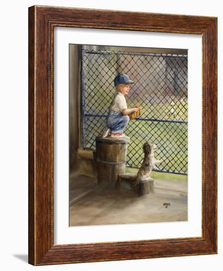 Kid with Baseball-Dianne Dengel-Framed Giclee Print